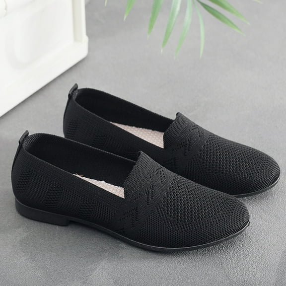 CPNG Women's Loafers Comfortable Solid Color Breathable Mesh Round Toe Memory Foam Dressy Shoes Fashion Hiking Workout Sneakers Casual Wedges Shoes