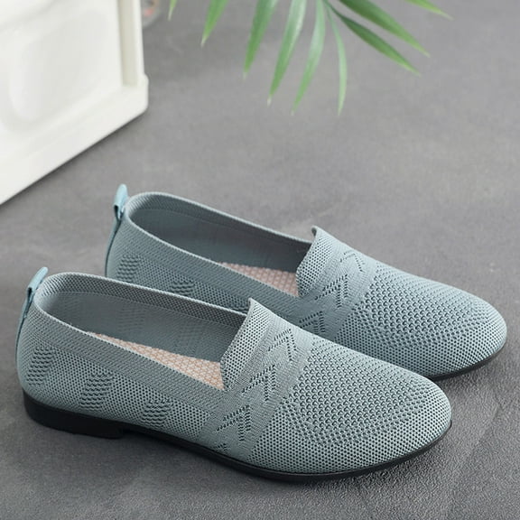 CPNG Women's Loafers Comfortable Solid Color Breathable Mesh Round Toe Memory Foam Dressy Shoes Fashion Hiking Workout Sneakers Casual Wedges Shoes