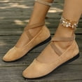 thumbnail image 1 of CPNG Women's Solid Color Shoes Comfortable Fashion Elastic Ankle Straps Flats Shoes with Elastic Ankle Straps Dressy Ballerina Style Closed Toe Casual Flat, 1 of 7