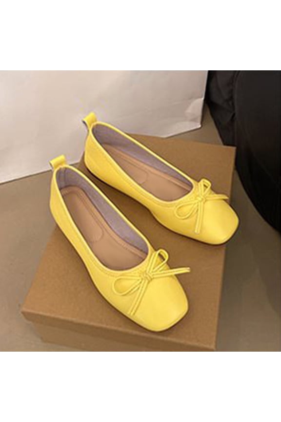 Women's Square Toe Yara Soft Pointed Toe Ballet Flats with Bowknot Soft Sole Comfortable Slip On Foldable Dress Shoes for Wedding Party Birthday