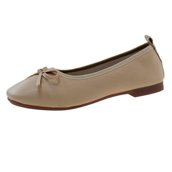 CPNG Women's Square Toe Yara Soft Pointed Toe Ballet Flats with Bowknot Soft Sole Comfortable Slip On Foldable Dress Shoes for Wedding Party Birthday