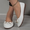 thumbnail image 1 of CPNG Womens Pointed Toe Collection Cute Bow Trim Ophelia Ballet Flat Ankle Tie Fashionable Comfort Soft Casual Business Formal Shoes Classic Office Dress Party Shoes, 1 of 7