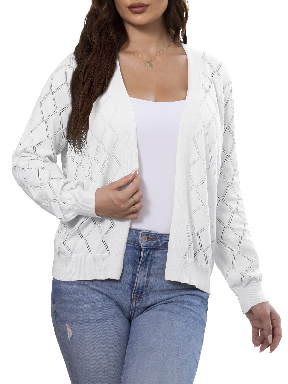 Plain Midi Open Front Cardigan Sweater main image 1