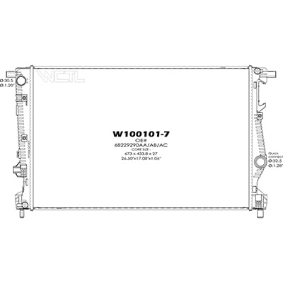 CPP Front Radiator Assembly for 2014-2017 Jeep Cherokee