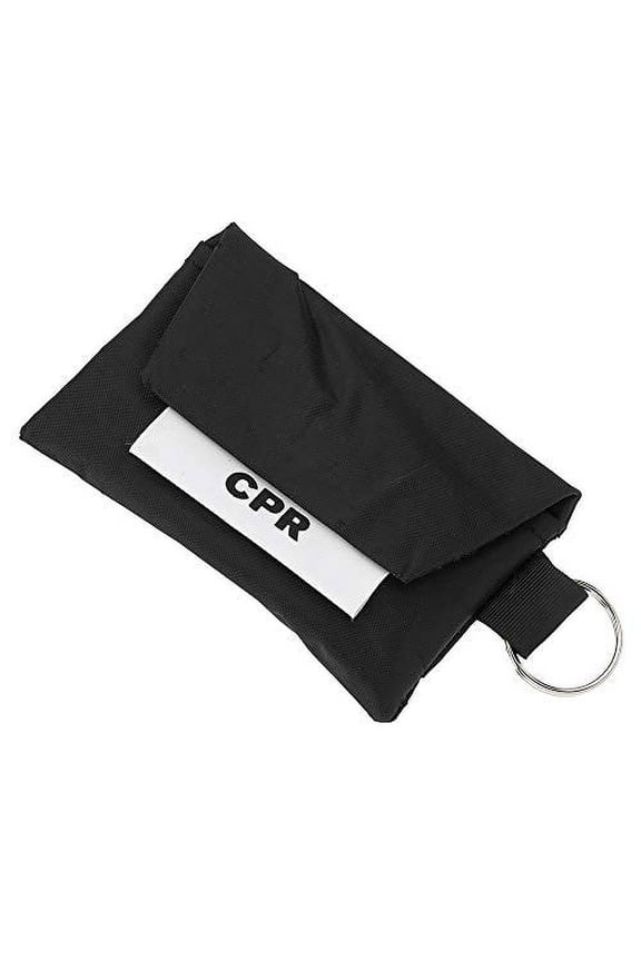 CPR Face Mask Key Chain Kit with Gloves | One Way Valve and Face Shield Mask First Aid Kit by AsaTechmed || for Travel, Home, Office, Boat, Car, EMS, Firefighters, Nurses, First Responders (Black)