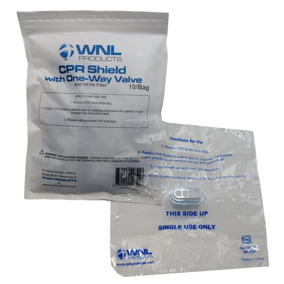 CPR Face Shield with Bite Block 10 Pack Composite Material