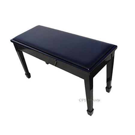 CPS Genuine Leather Concert Grand Duet Piano Bench in Ebony