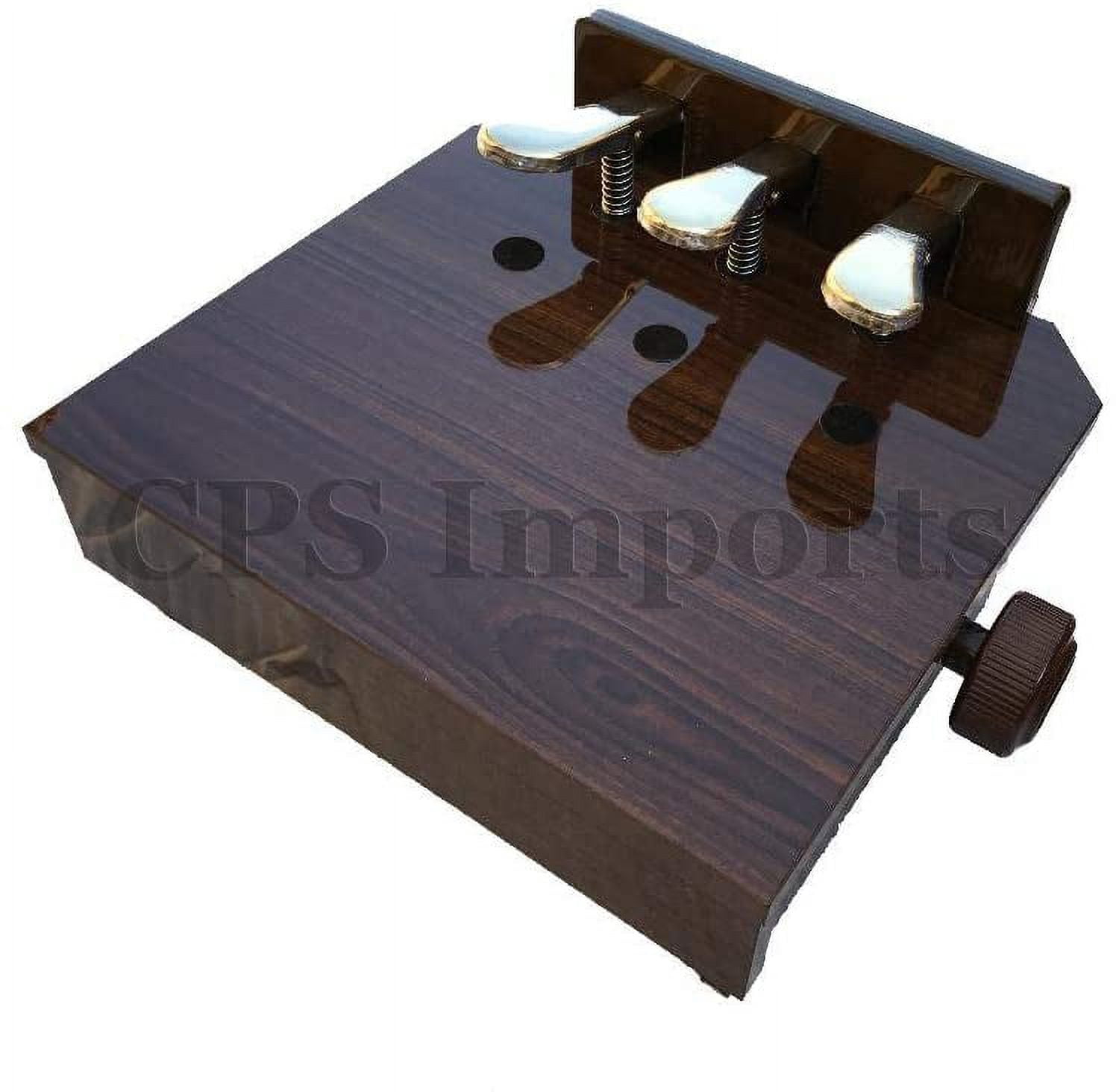 CPS Wood Adjustable Piano Pedal Extender Bench in Walnut with 3 Pedals