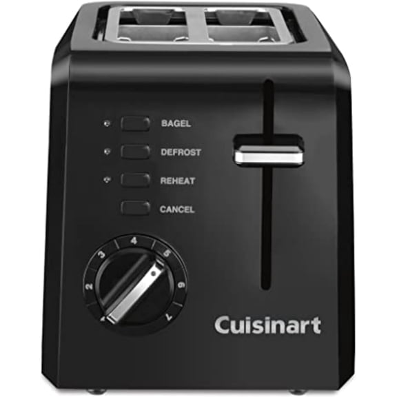 CPT-122BK 2-Slice Compact Plastic Toaster, Black
