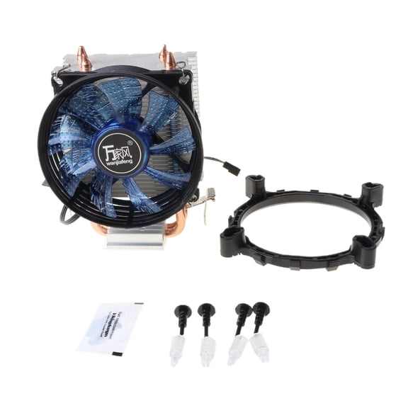 CPU 2 Copper Heat-pipes Fan with Blue Light Freeze Tower Cooling System with PWM Fans