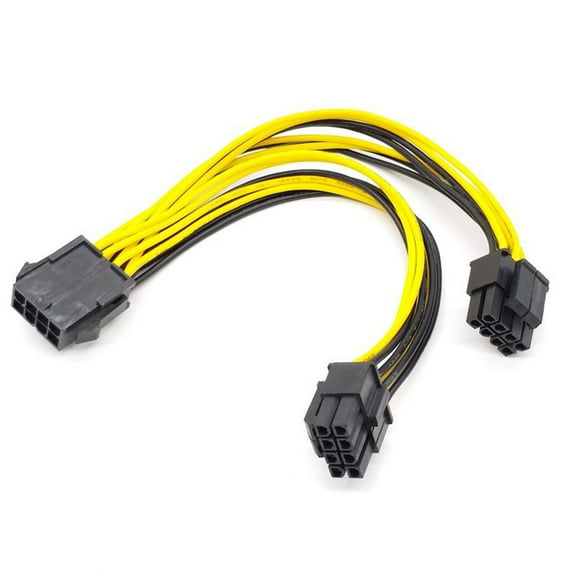 CPU 8 Pin Female to Dual PCIe 2X 8 Pin (4&4) Male Power Adapter Splitter Cable for Motherboard Power Adapter