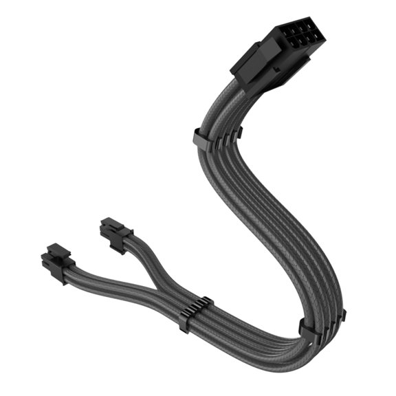 CPU 8pin Male to 4+4pin Detachable Male Power Adapter Cable Braided Nylon Cord for Mainbiard 11.8Inches Long