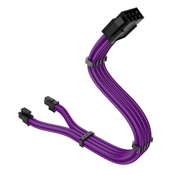 CPU 8pin Male to 4+4pin Detachable Male Power Adapter Cable Braided Nylon Cord for Mainbiard 11.8Inches Long