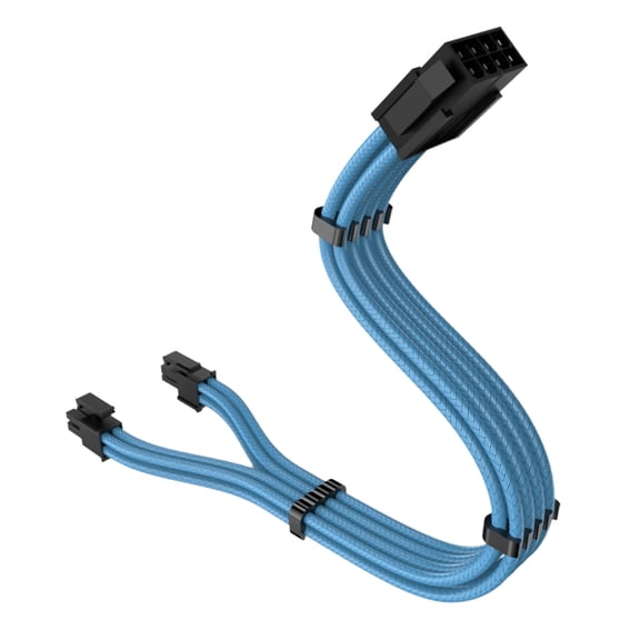 CPU 8pin Male to 4+4pin Detachable Male Power Adapter Cable Braided Nylon Cord for Mainbiard 11.8Inches Long