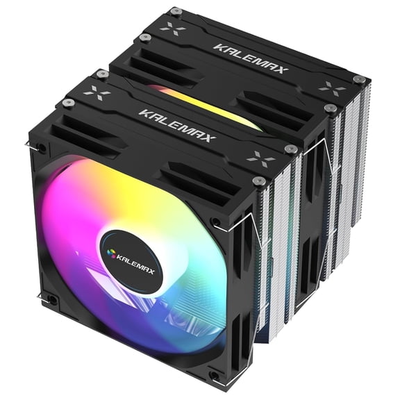 CPU Cooler, Dual-Tower, 66mm Heat Pipes Cooling, Dual 120mm ARGB PWM Fans, 2000RPM Speed, for AMD AM4/AM5/; Intel LGA 115X/1200/1700/1851, PC 265W TDP