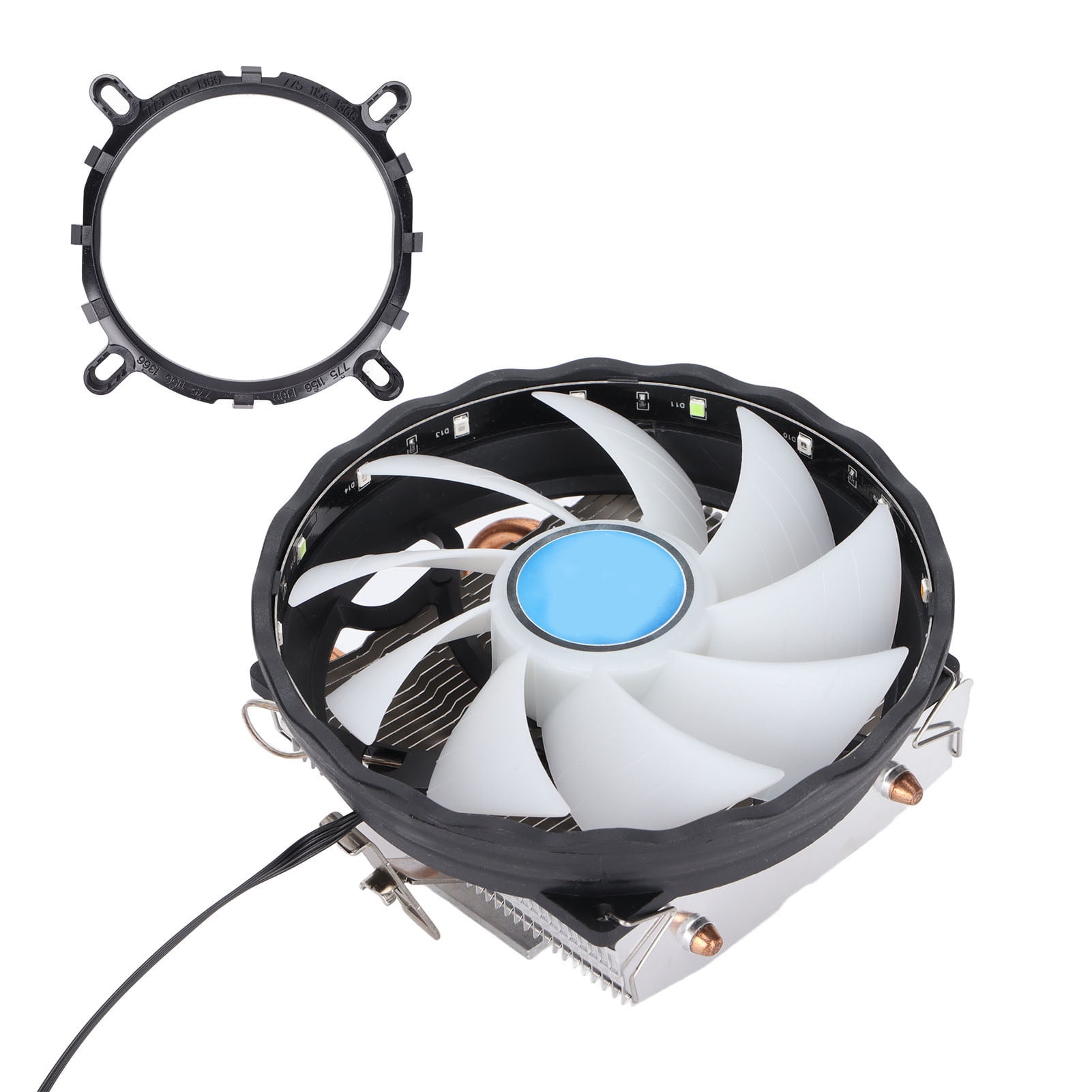 CPU Cooler For Desktop Computer, LowNoise, Double Copper Tube RGB Case Cooling Fan, With