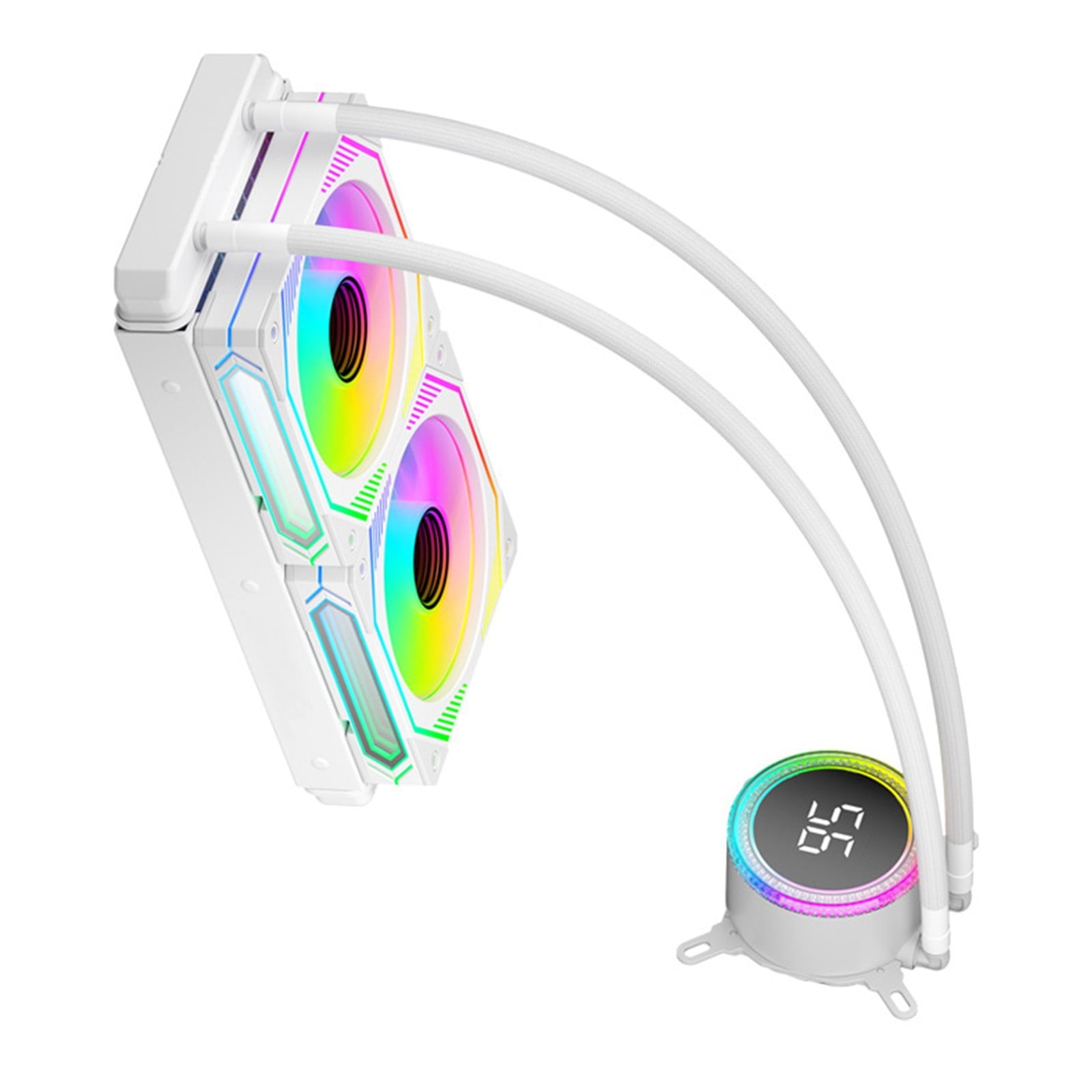 CPU Coolers Color Change Remote Radiator ARGB PWM Fan Quiet Leakproof ...