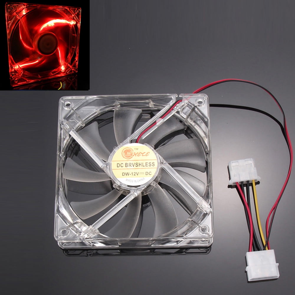 CPU Fans for PC Quad Mod 120mm Neon Light Clear Fans with 4-LEDs ...