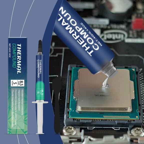 CPU GPU Thermal Paste, High Performance 6.0W/mK Heat Dissipation Silicone Gasket, Non-Conductive Adhesive Compound for Desktop Notebook Coolers, Long-Lasting Cooling Solution, 3.9g Tube