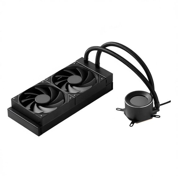 CPU Liquid Cooler, AIO Water Cooler with 120mm PWM Fans, 1.8'' Display, Compatible with Intel and AMD Platforms