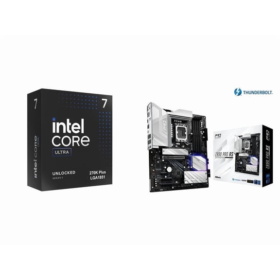 NEWEGG CPU Motherboard Combo- Core Ultra 7 270K Plus Processor 24 cores (8 P-cores + 16 E-cores) up to 5.5 GHz BX80768270K Bundle with Z890 Pro RS LGA 1851 Intel Z890 ATX Motherboard