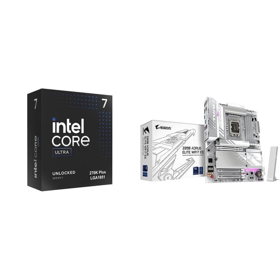 NEWEGG CPU Motherboard Combo- Core Ultra 7 270K Plus Processor 24 cores Bundle with Z890 AORUS ELITE WIFI7 ICE Ultra Core (Series 2) LGA 1851, ATX, DDR5, 4x M.2, PCIe 5.0, Thunderbolt 4
