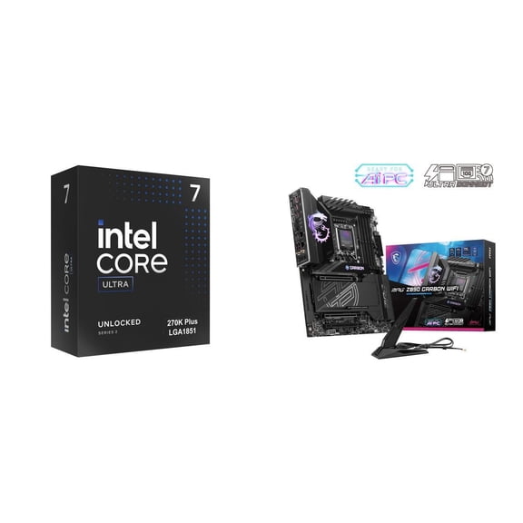 NEWEGG CPU Motherboard Combo -Core Ultra 7 270K Plus Processor 24 cores (8 P-cores + 16 E-cores) up to 5.5 GHz BX80768270K Bundle with MPG Z890 CARBON WIFI Motherboard