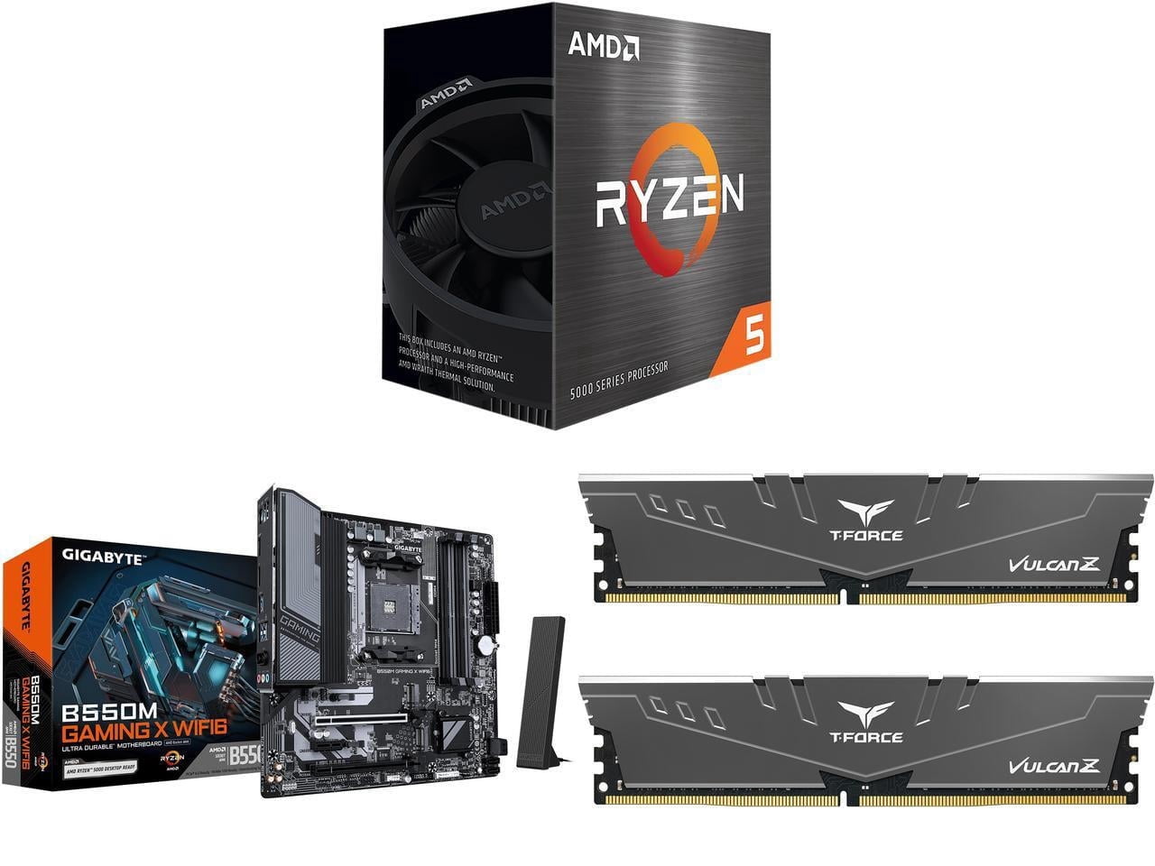 CPU Motherboard Memory Combo - AMD Ryzen 5 5500 Bundle with