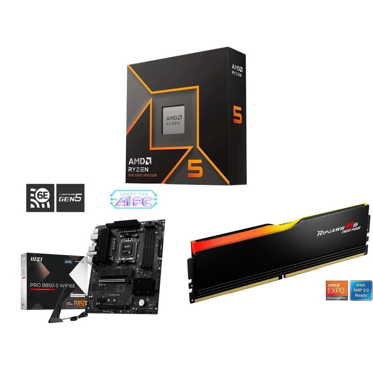 CPU Motherboard Memory Combo - AMD Ryzen 5 9600X Bundle with MSI