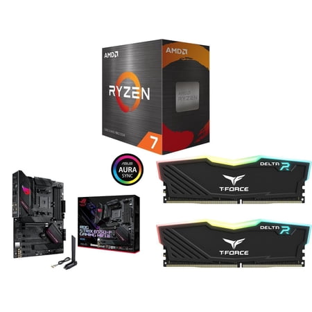 CPU Motherboard Memory Combo - AMD Ryzen 7 5800XT Bundle with ASUS ROG STRIX B550-F GAMING WIFI II and Team Group TF3D416G3200HC16FDC01