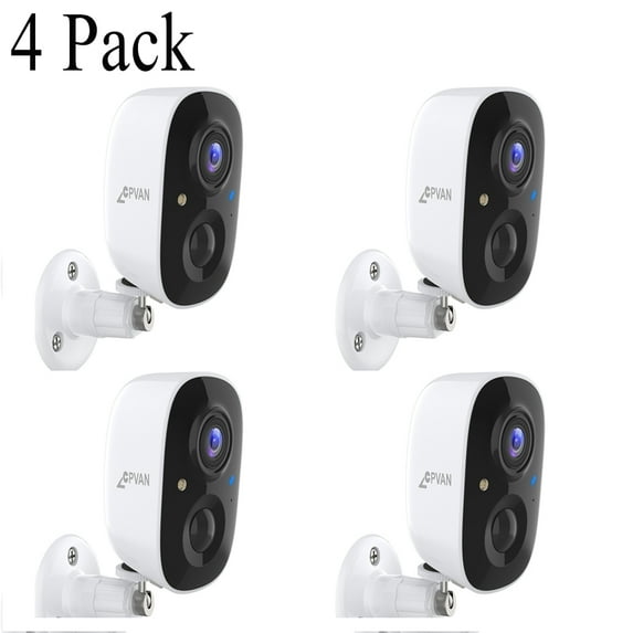 CPVAN Outdoor Security Cameras Wireless Wifi Battery Operated,AI PIR Motion Detection Rechargeable Spotlight Surveillance Camera,Color Night Vision ,2-way Talk, Waterproof,Cloud/SD Storage（4 Pcs）