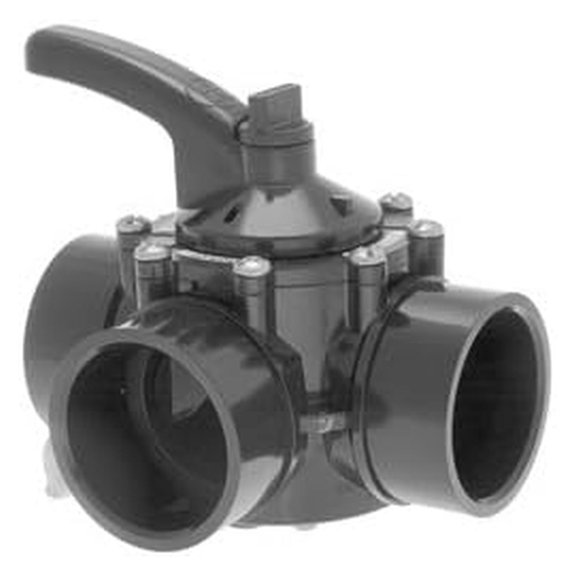CPVC 3-Way Diverter Valve 1.5 Inch - 3 Port CPVC Tee Fitting, 1/2"-2" Outlet, Schedule 80 PVC Valve for Water Distribution