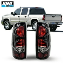 CPW Compatible With 1999-2006 Chevy Silverado And 1999-2003 GMC Sierra Tail Lights Pair Set Video Show Glossy Black/Clear Lens
