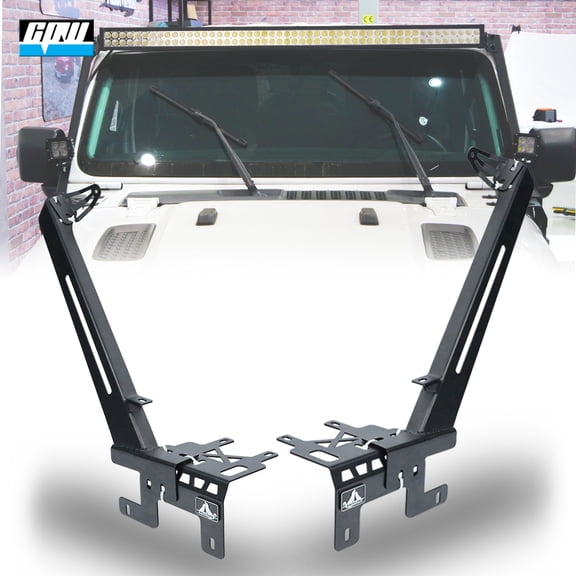 CPW Heavy Duty Steel A-Pillar Light Mount Bracket Pair Set for 2018-2021 Jeep Wrangler JL/JLU and 2019-2021 Jeep Gladiator JT