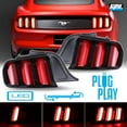 thumbnail image 1 of CPW Tail Lights Euro Style Compatible with 2015-2022 Ford Mustang LED Tail Lights Rear Lamps Sequential Plug & Play (Red Lens), 1 of 9