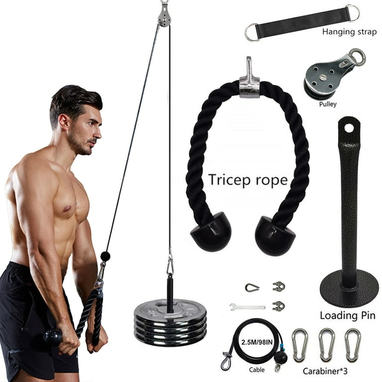 CPWVKI Fitness LAT Pulley Cable Machine System DIY Gym Attachment