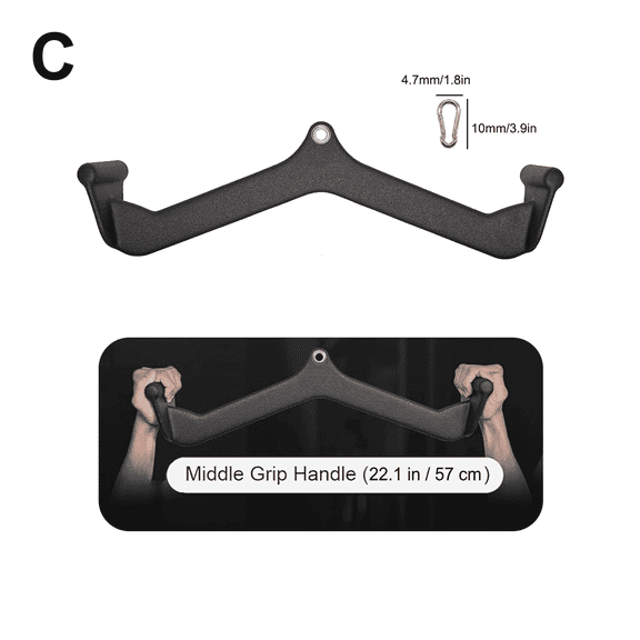 CPWVKI LAT Pull Down Bar Attachments Cable Machine Rowing Middle Outside Handle V-Bar Back Workout Strength Trainer Grip Bicep Tricep Home Gym Fitness