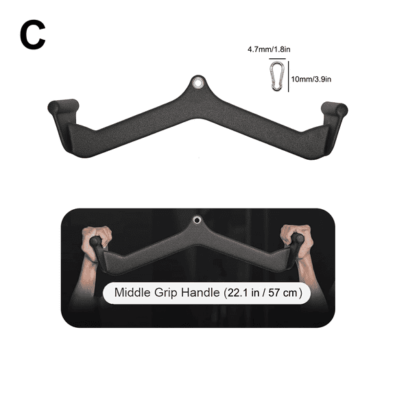 CPWVKI LAT Pull Down Bar Attachments Cable Machine Rowing Middle Outside Handle V-Bar Back Workout Strength Trainer Grip Bicep Tricep Home Gym Fitness