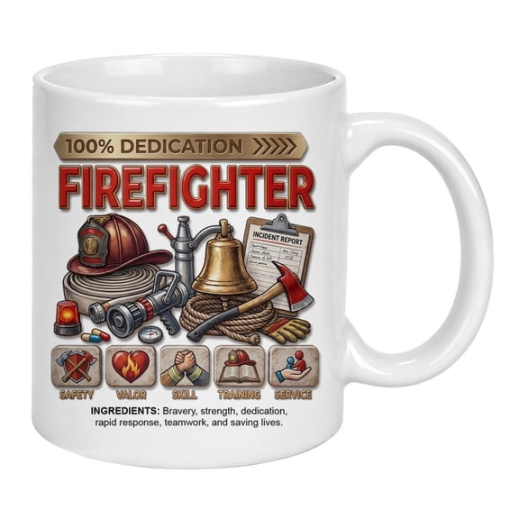 CPXXWXV Dedication Firefighter 3D Inflated Effect Cup, Dedicated Firefighter, Personalized Customized Mug, Gift for Him, Fireman Appreciation Cup
