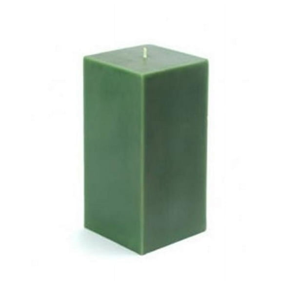 CPZ-145-12 3 x 6 in. Hunter Green Square Pillar Candle -12pcs-Case - Bulk