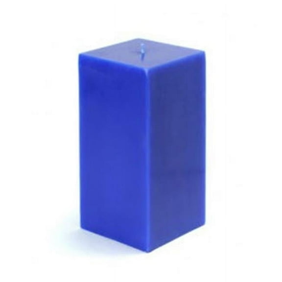 CPZ-147-12 3 x 6 in. Blue Square Pillar Candle -12pcs-Case - Bulk