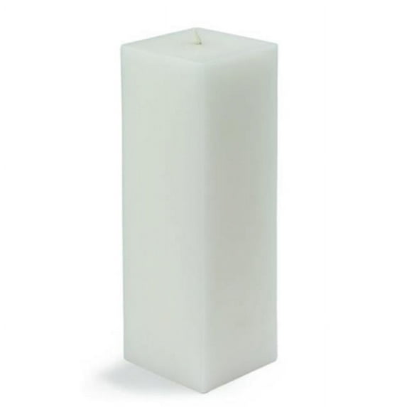 CPZ-151-12-0 3 x 9 in. Square Pillar Candle, White - 12 Piece