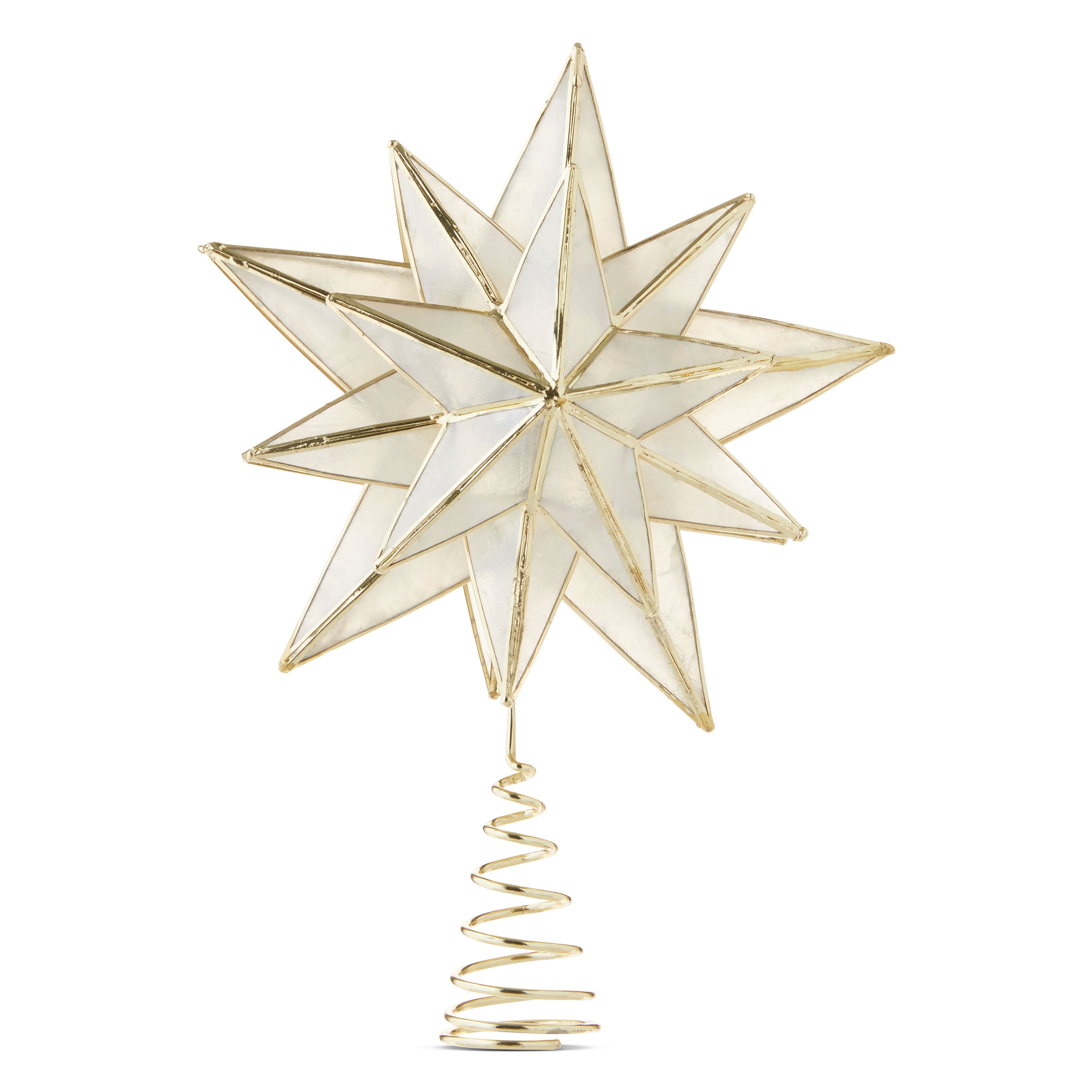 LED Capiz Star Christmas Tree Topper, Gold, [Size], by Holiday Time