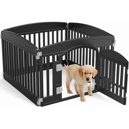 CQAOE 24" Plastic Dog & Cat Playpen Pet Fence – Sturdy Portable Indoor & Outdoor Play Yard for Dogs, Cats, Puppies, and Kittens, Easy Setup