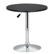 CQAOE Adjustable Height Pub Table – Modern Round Bar Table for Bistro, Cafe, Home Kitchen, Standing Desk, Parties & Small Spaces-Black