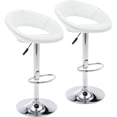 thumbnail image 1 of CQAOE Adjustable Swivel Bar Stools, Modern PU Leather Hollow Back Counter Height Bar Chairs with Airlift, Comfortable Cute Kitchen Dining Pub Cafe Stools, Set of 2(Pearl White), 1 of 8