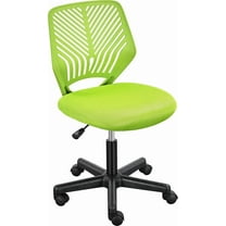 CQAOE Cute Low-Back Armless Desk Chair with Lumbar Support, Adjustable Swivel Study Chair for Home, Bedroom, School, Student Comfort Seating,Green