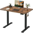 thumbnail image 1 of CQAOE Electric Height Adjustable Standing Desk Large 40 x 24 Inches Sit Stand up Desk Home Office Computer Desk Memory Preset with T-Shaped Metal Bracke, Brown, 1 of 8