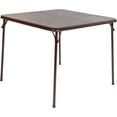 thumbnail image 1 of CQAOE Foldable Card Table with Vinyl Tabletop - Portable Game Table for Indoor and Outdoor Activities - Compact, Sturdy, Easy to Store,Brown, 1 of 9
