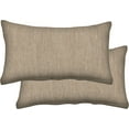 thumbnail image 1 of CQAOE Outdoor Lumbar Toss Pillow Set, 20" x 12", Pack of 2, Waterproof Decorative Cushions for Patio Furniture, Garden, Porch, Deck, and Poolside（Textured Solid Birch Tan）, 1 of 6